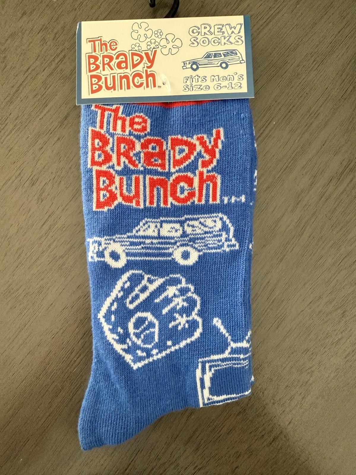 New The Brady Bunch Socks TV Show Novelty Crew Cut Socks Unisex Men’s Size 6-12