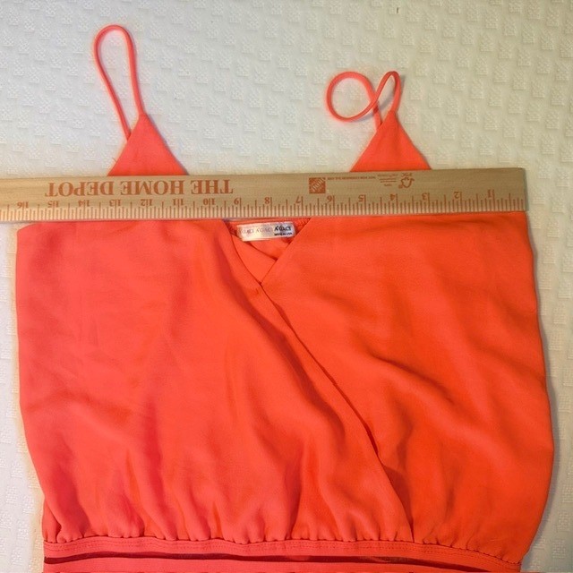 A’GACI Cami Wrap Top Womens Medium Neon Coral Excellent Mesh Banded Crop Tank
