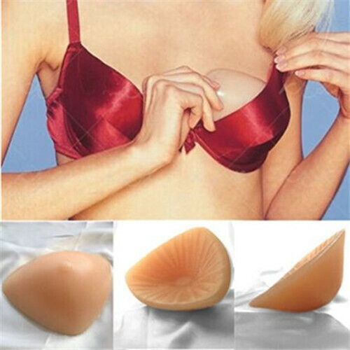 2 Pcs Silicone Breast Forms Fake Boobs Crossdresser Mastectomy Triangular Shape