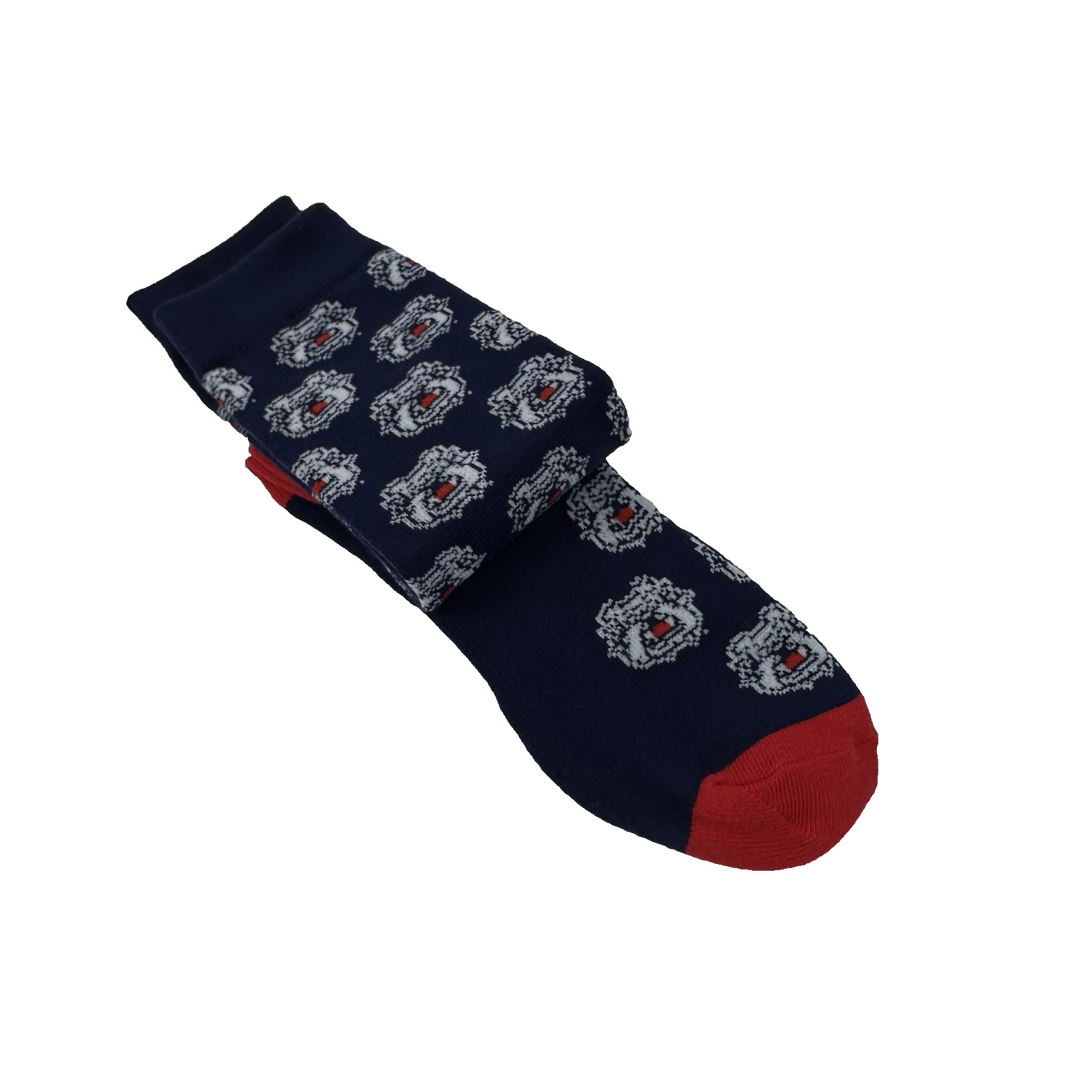 Topsox Adult Blue Polyester Crew Cushion All Over Bulldog Dress Socks Sz 6-12.5