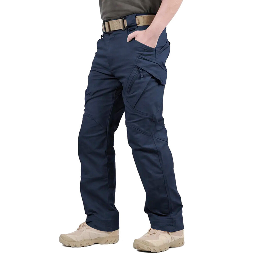 Men Tactical Cargo Pants Soldier Straight-fit Work Combat Trousers Outdoor AA