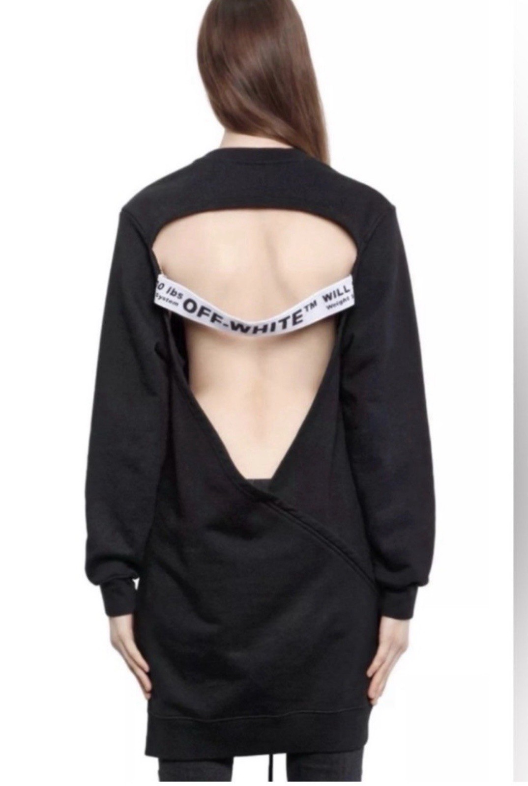 Off-white Black Open Back Sweater Dress Size Small