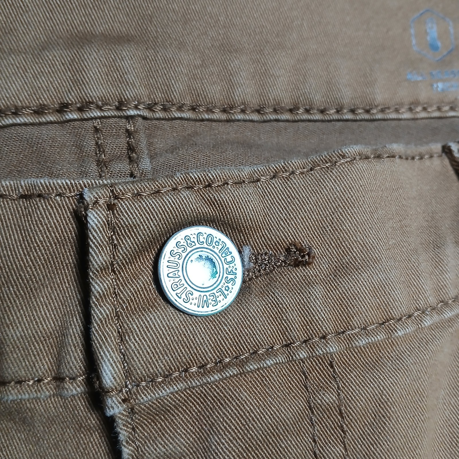 Levis 541 Men All Seasons Tech Pants 40X30 Brown 5 Pockets Red Tab Stretch PB83
