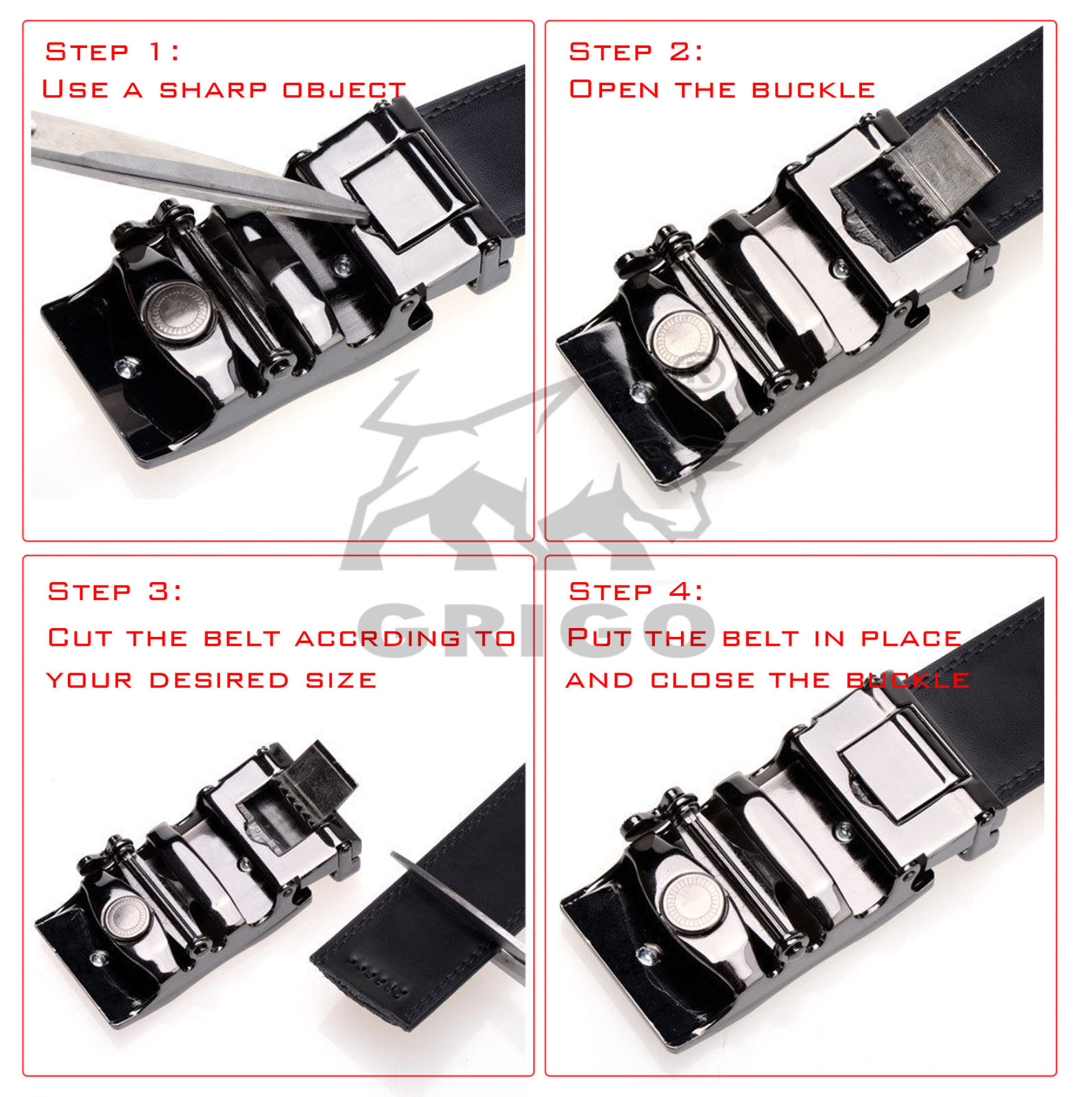 Fashion Men’s Automatic Real Leather Ratchet Belt Strap Jeans Waistband Gift