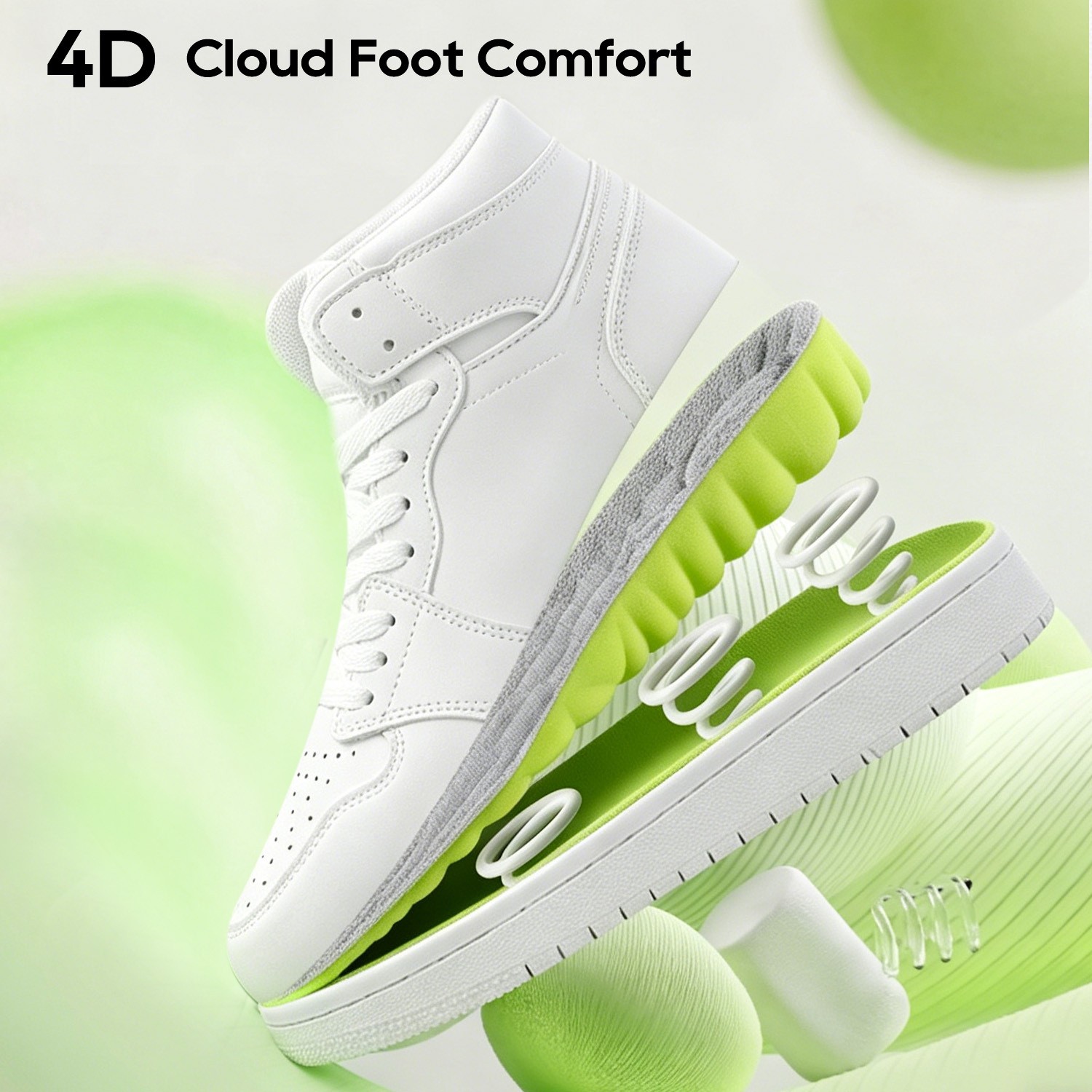 4D Height Increasing Insoles for Men Women Ultra Soft Shoe Inserts US7-12