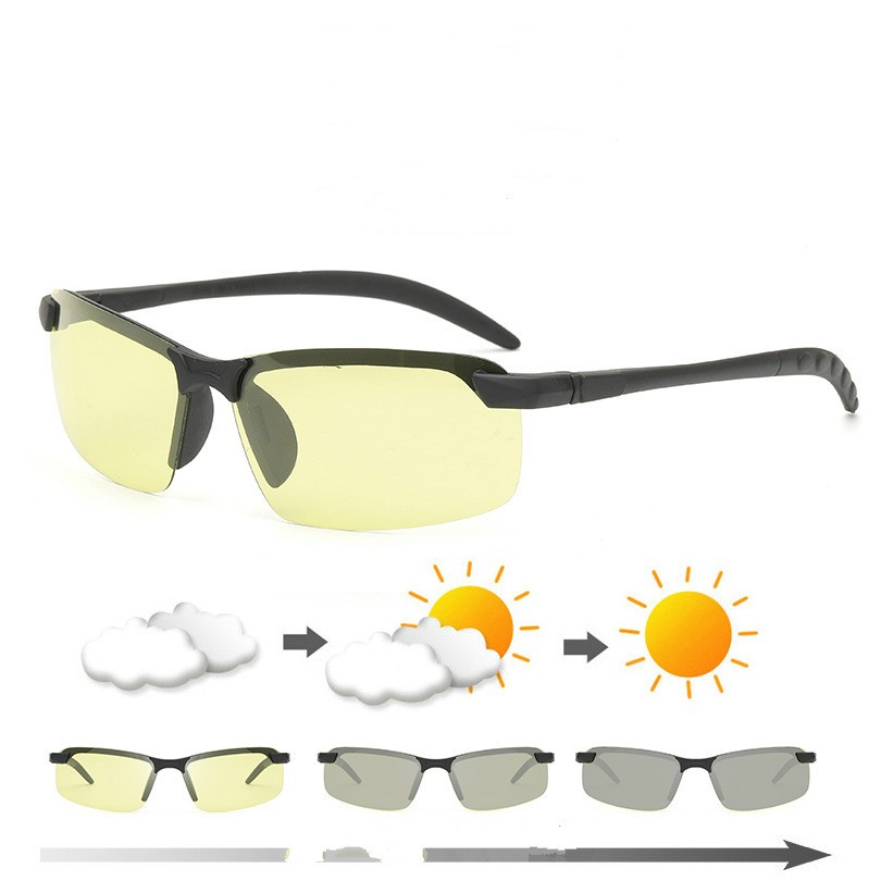 Photochromic polarized sunglasses UV400 drive fishing night vision sunglasses