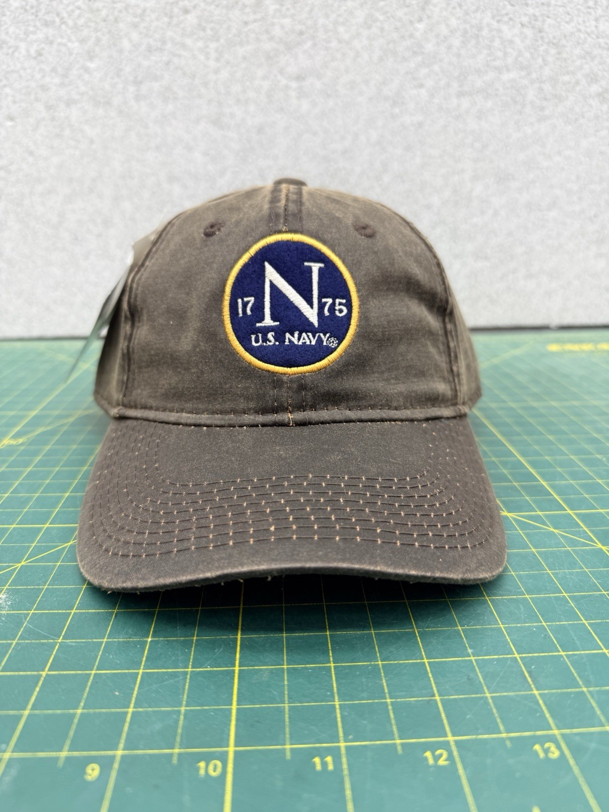 USN United States Navy 1775 Logo Waxed Canvas StrapBack Hat – by The Game – NWT!