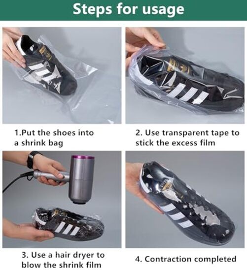 200-Pack Shoe Shrink Wrap Bags – 11×18 Inches Sneaker Heat Shoe Bag-200pcs