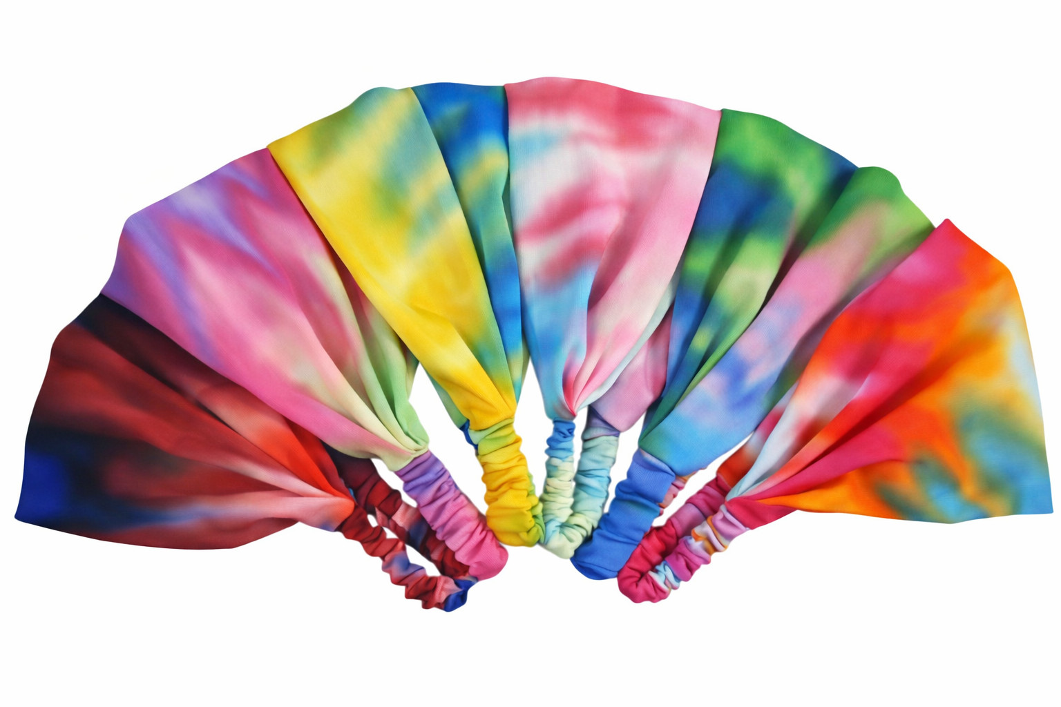4pcs Tie Dye Headwrap Boho Wide Stretch Women Headband Turban Headwear Biker Lot