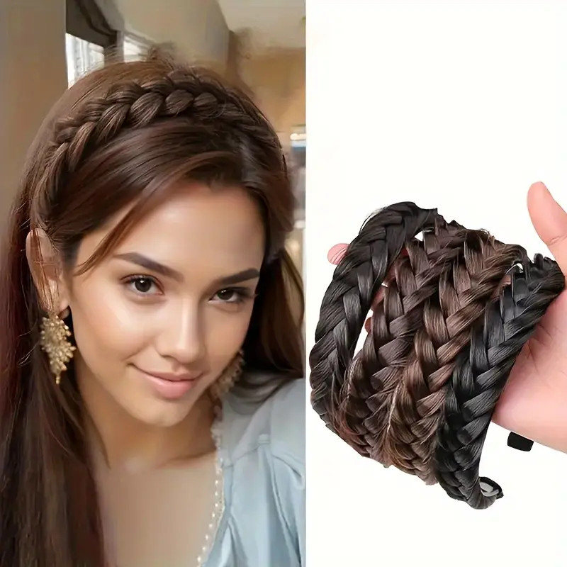 Headband Synthetic Hair Plaited Headband Braid Braided & Teeth Hair Band Beauty