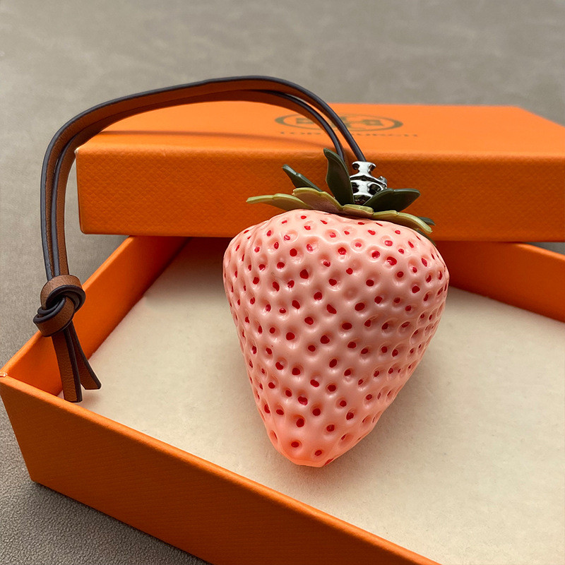 Cute Strawberry Keychain Fruit Pendant Bag Charm Purse Accessory Key Ring Gift