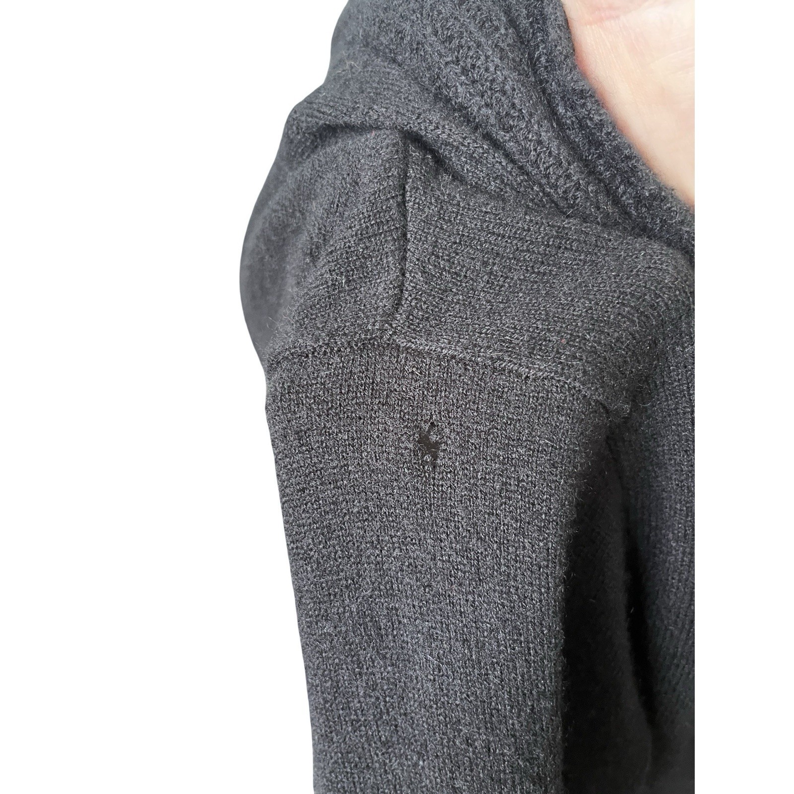 Nordstrom Cashmere Sweater Black Cowl Neck Long Sleeve Soft Womens Size Small