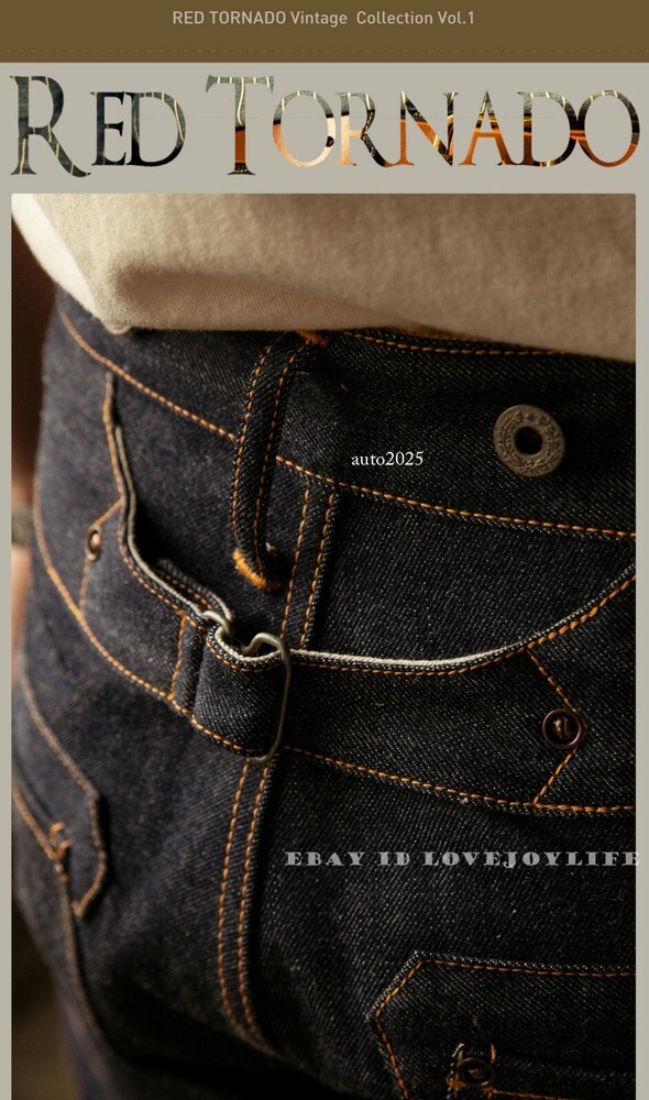 Red Tornado Vintage 16.5oz Men Jeans Shrink To Fit Denim Selvage Button Fly