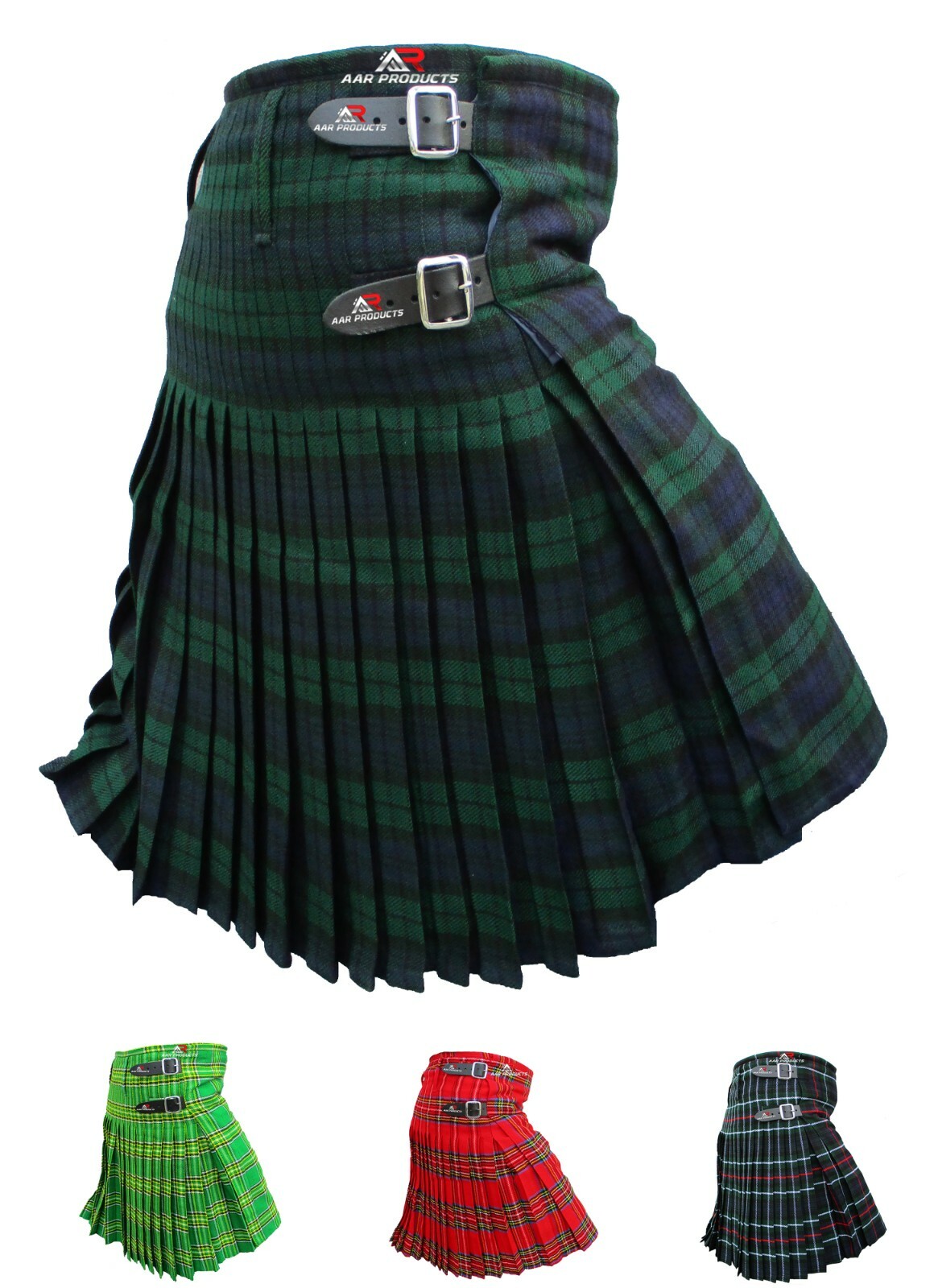 Mens Kilt Scottish Tartan Kilts Highland Casual Wear 4 Acrylic Tartans AAR