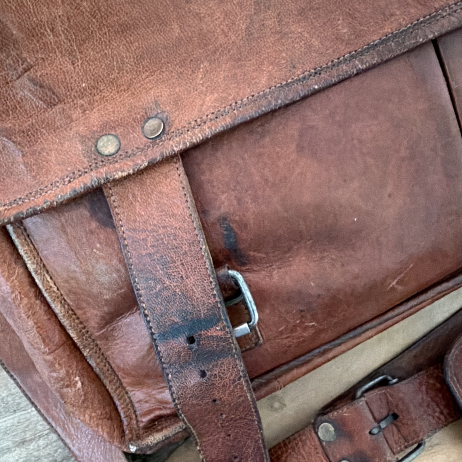 Vintage Genuine Leather Large Messenger Bag and Briefcase Purse Men Shoulder Bag
