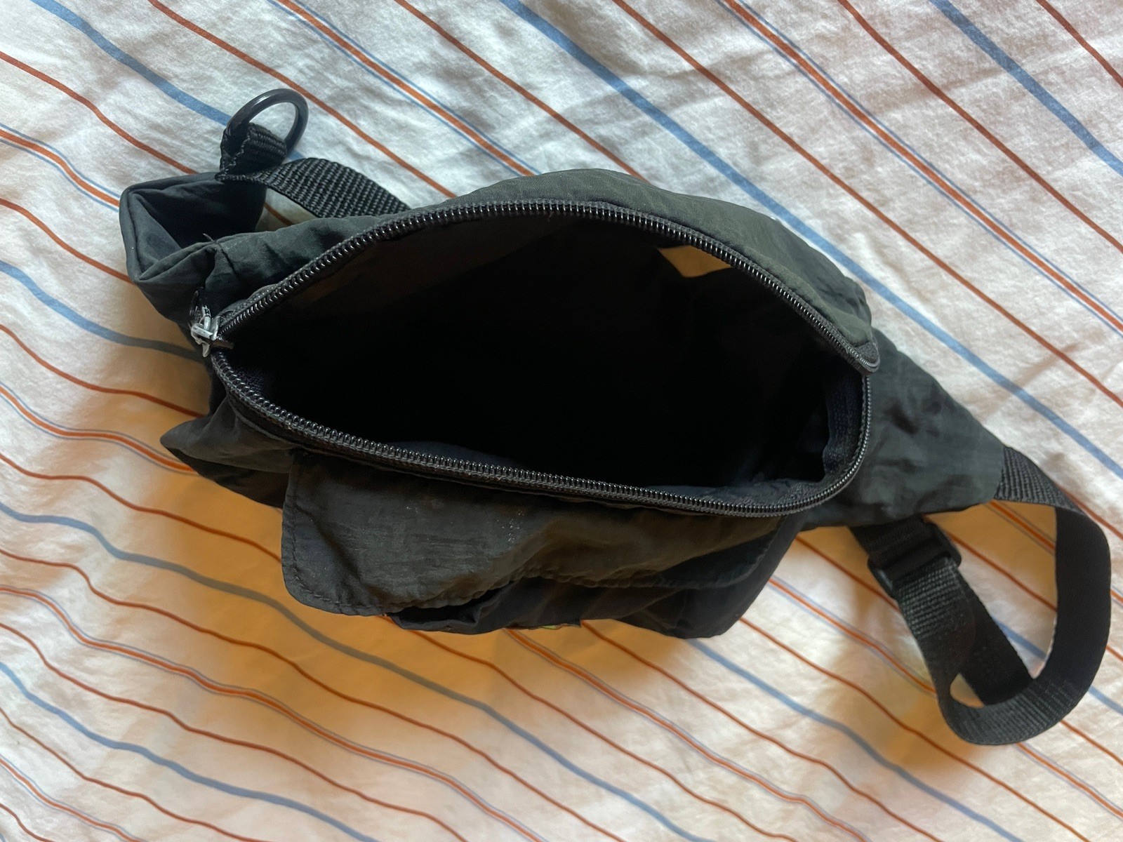 Vision Retro 80’s 90’s Black Fanny Pack Waist Bag Neon Mountain W/Pockets Korea