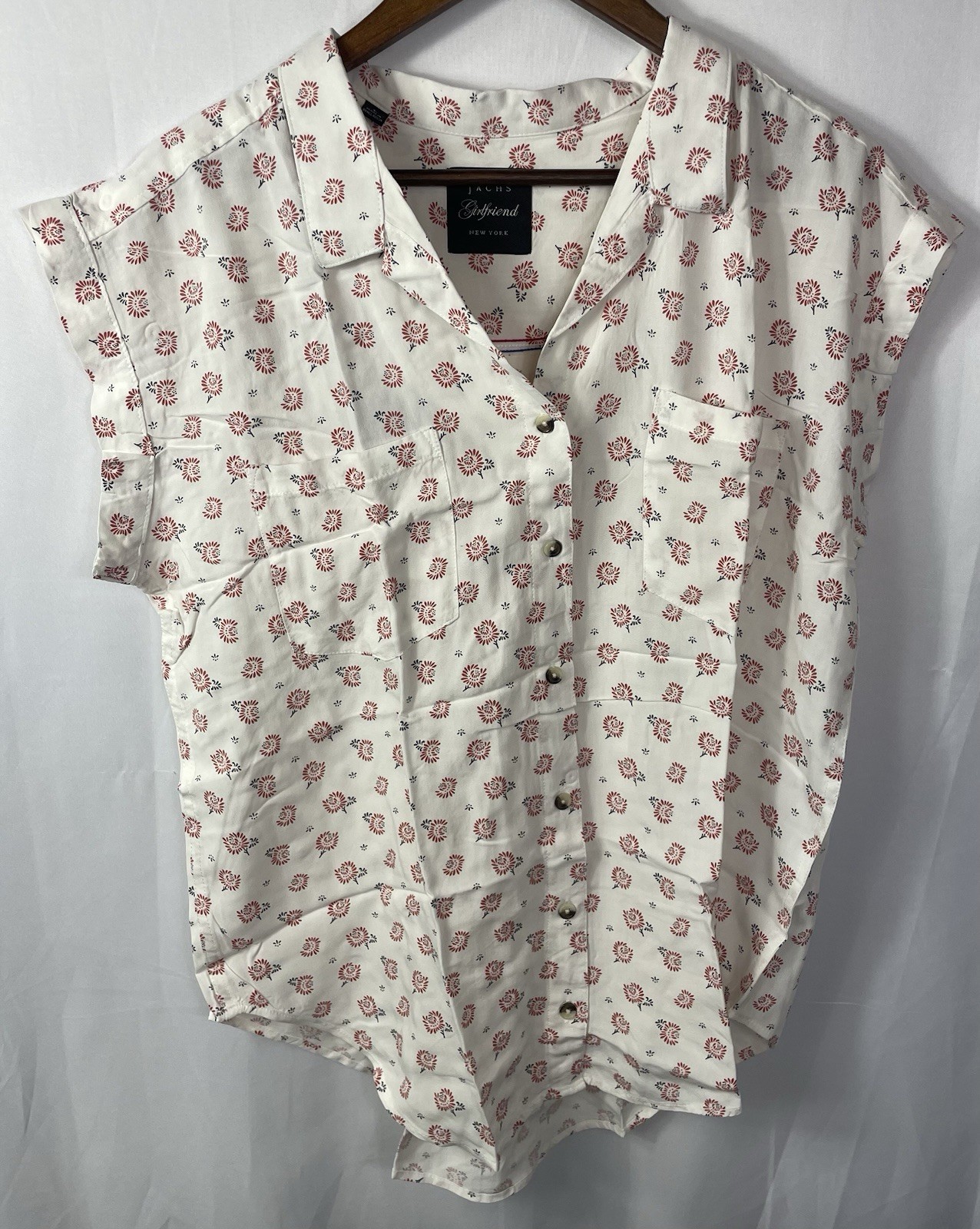 Jachs Girlfriend Ladies Short Sleeve Loose Fit Blouse Pick Your Size & Color NWT