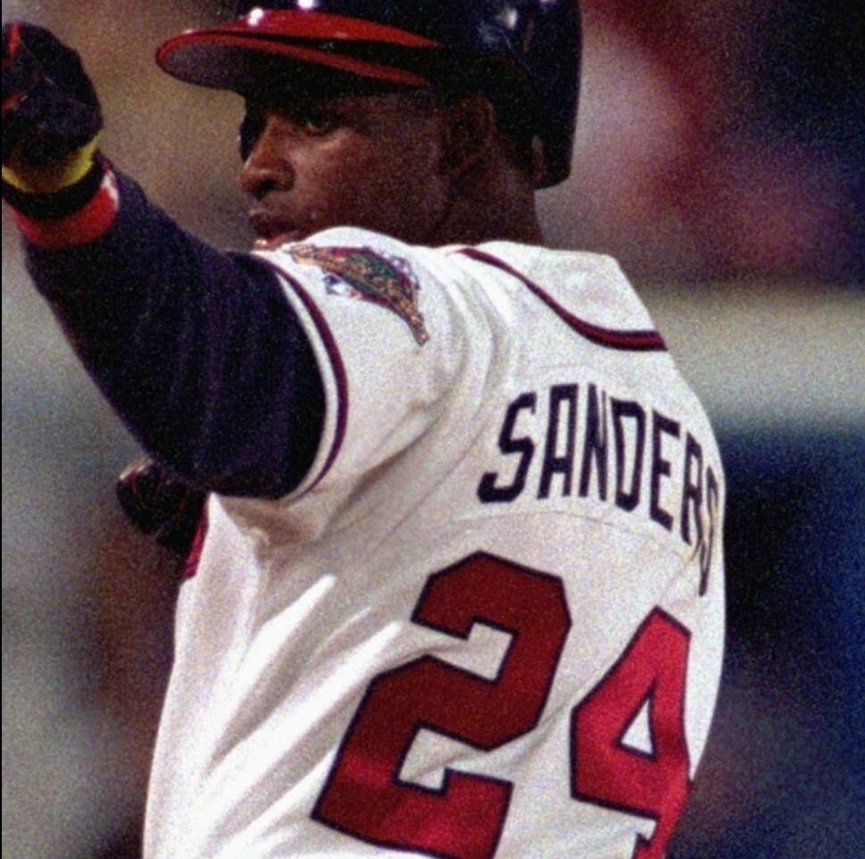 Deion Sanders Atlanta Braves 1992 Men’s Home White Baseball Jersey (S-3XL)