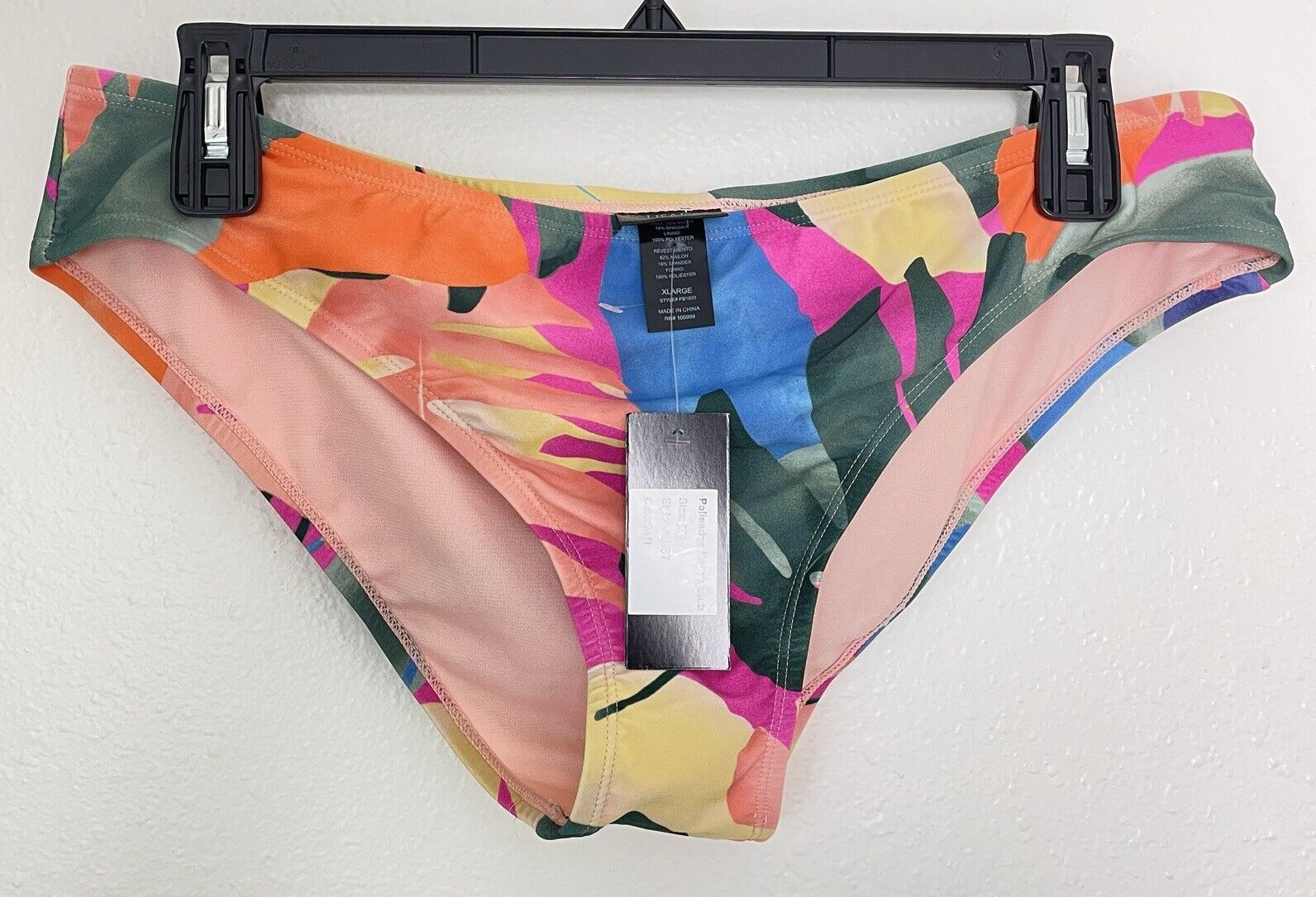 Palisades Beach Club Bikini Mid Rise Moderate Coverage Bottom XL Tropical NEW