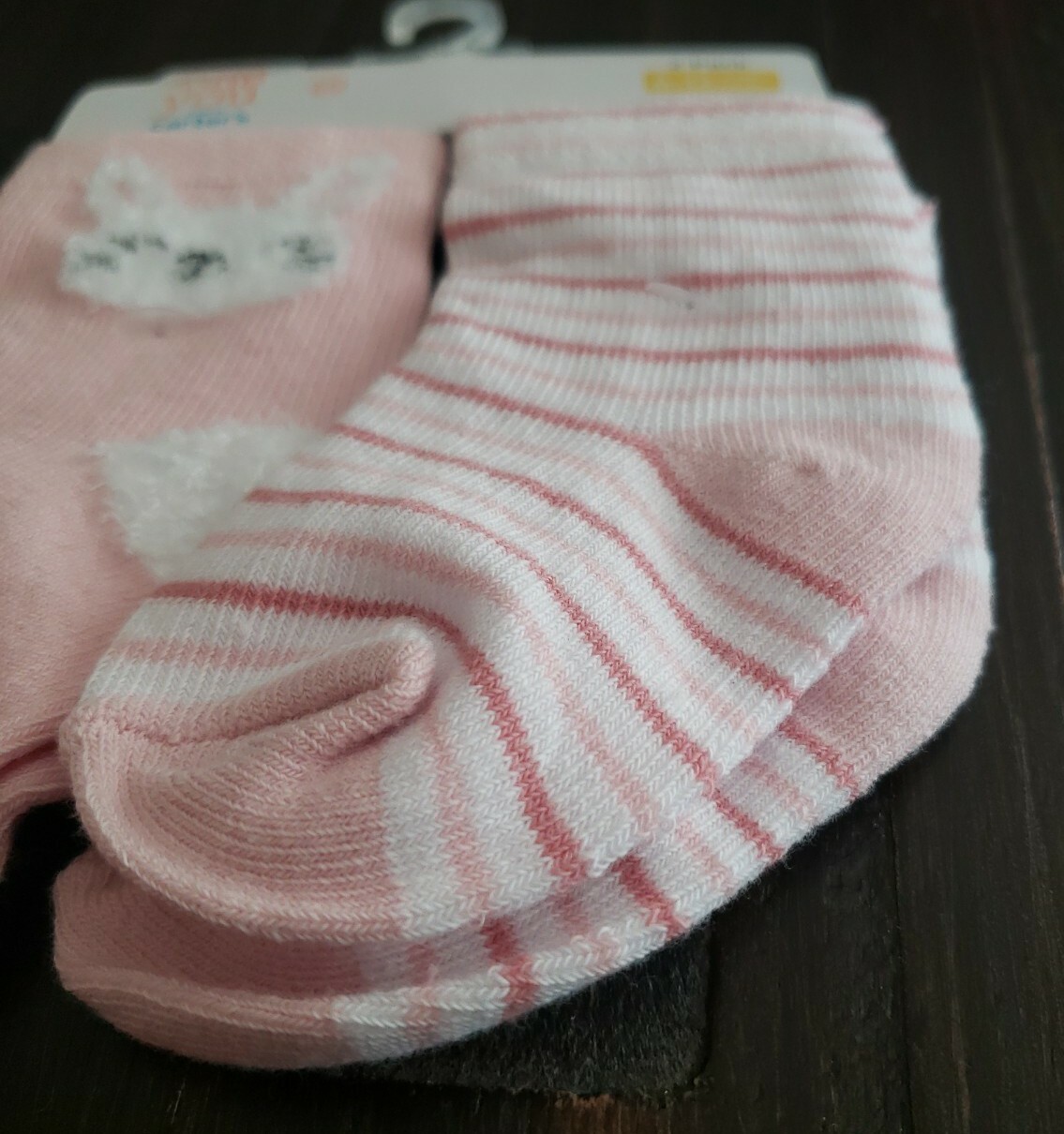 Carter’s Just One You Baby Girl 6-12M Easter Socks 2 Pair Fuzzy Bunny & Striped