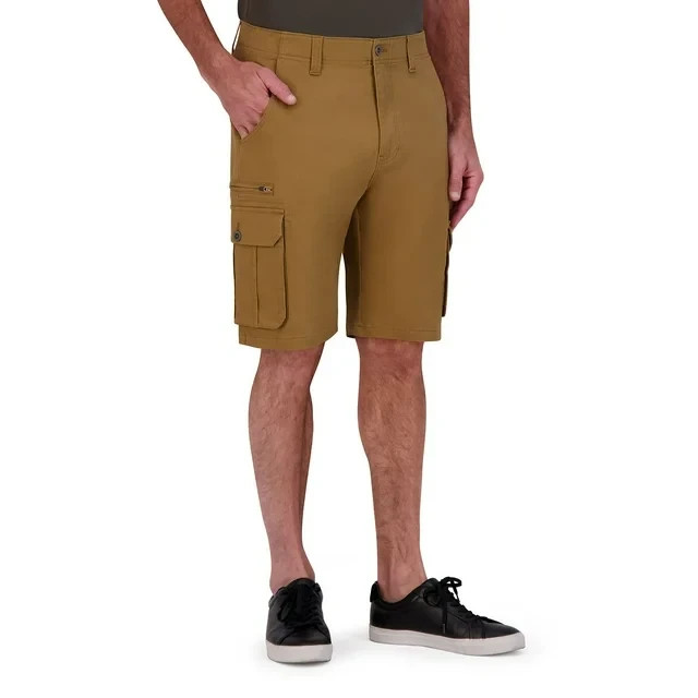 Iron Co Men’s Stretch Twill Cargo Shorts Size 38 Caramel