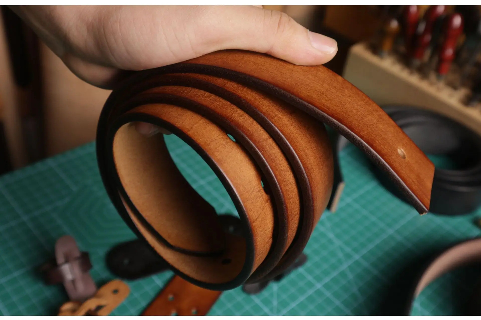 3.8CM Width 4.5MM Thickened Cowhide Cow Strap Genuine Leather Men Belt No Buckle