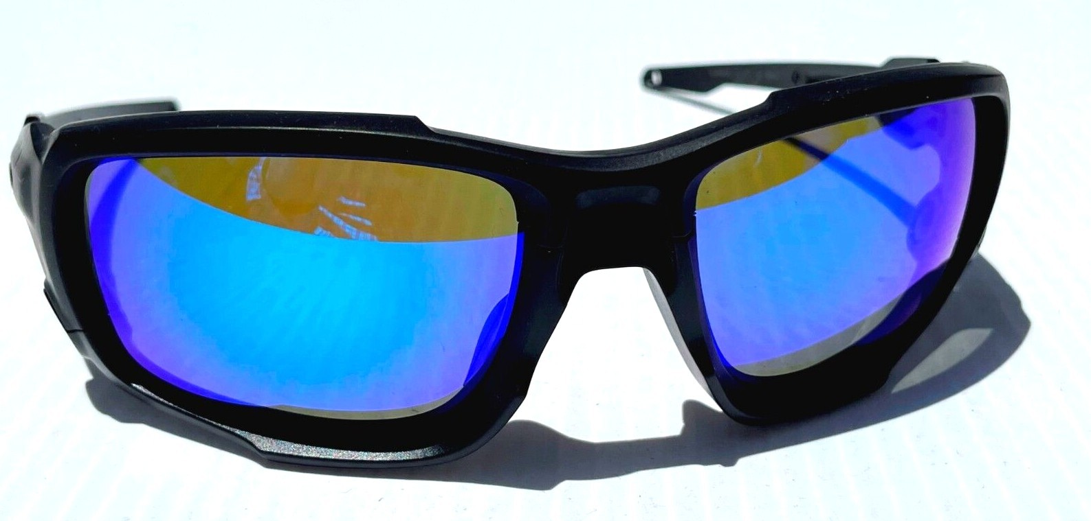 NEW Oakley SI SHOCKTUBE Matte Blackout POLARIZED Galaxy Blue Sunglass 9329
