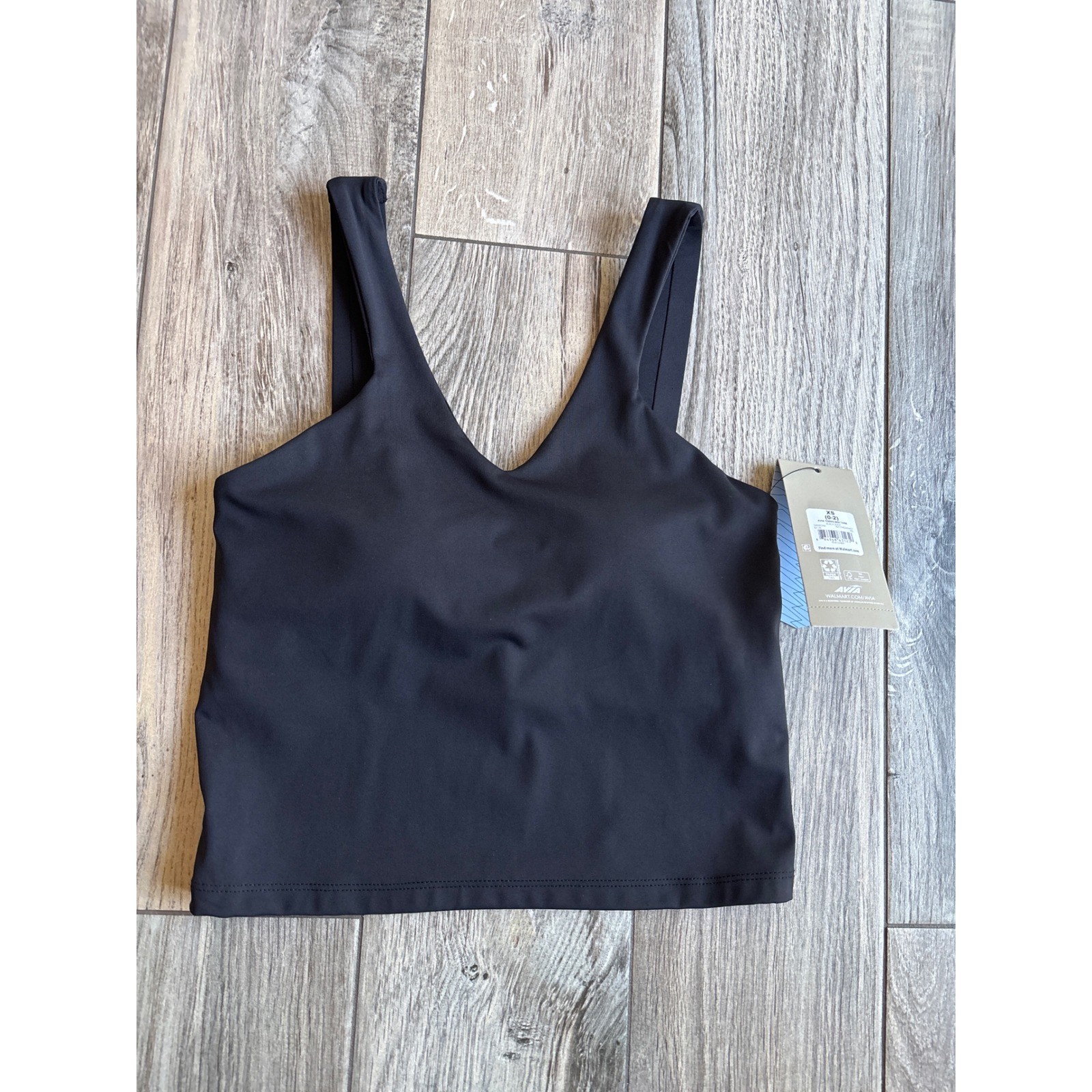 Avia Tennis Bra Tank Women XS Black NWT Built-in Bra Removable Cups AV17HQ260407