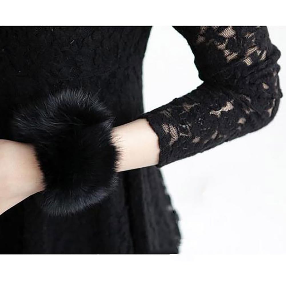 Faux Fur Short Wrist Cuff Soft Fuzzy Arm Band Winter Wrist Warmer Faux Fur Arm