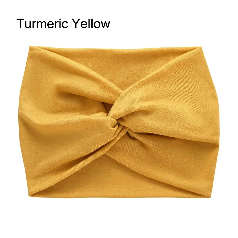 Twisted Hair Wrap Yoga Headband Stretchable Turban Hairband Fashion Solid Color