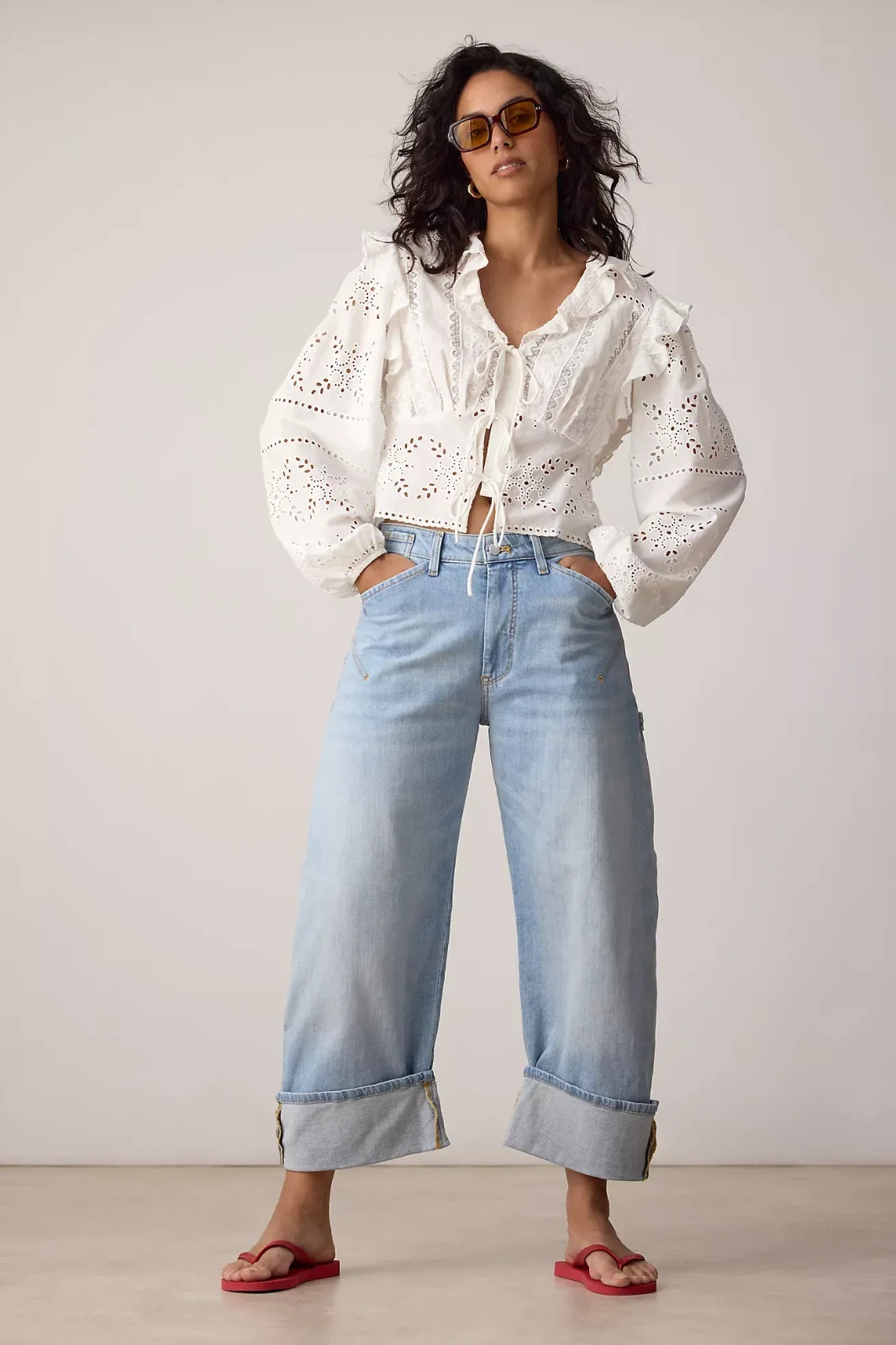 Anthropologie Kayden High Rise Carpenter Barrel Jeans by Pilcro