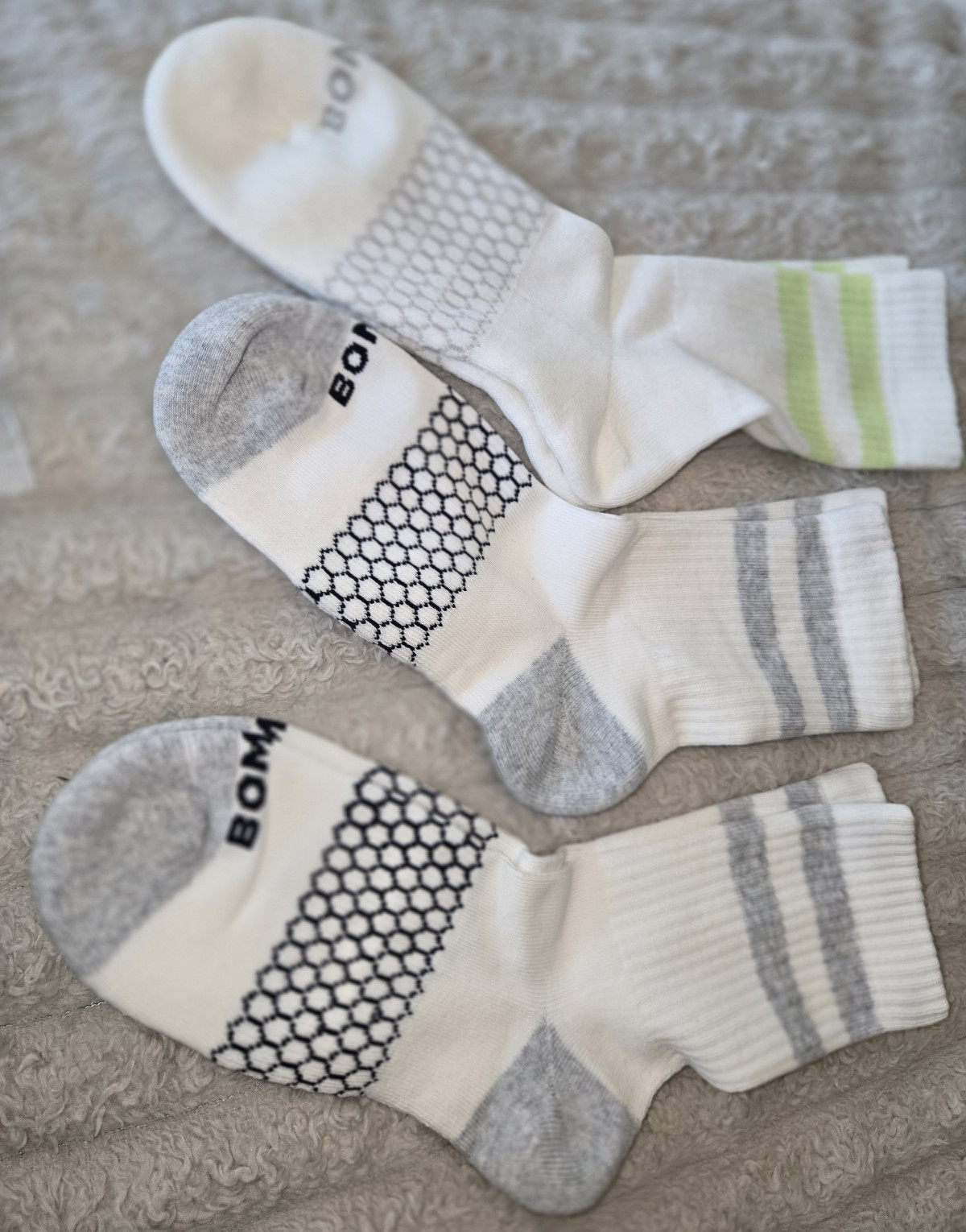 Bombas Ankle Socks Striped 3 Pairs Sz M