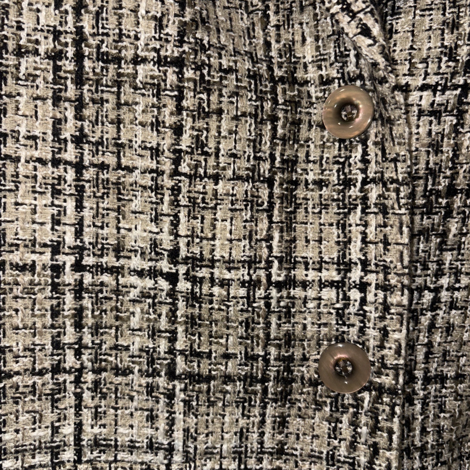 Appleseeds Blazer Beige White Black Plaid Pockets Buttons Size 8