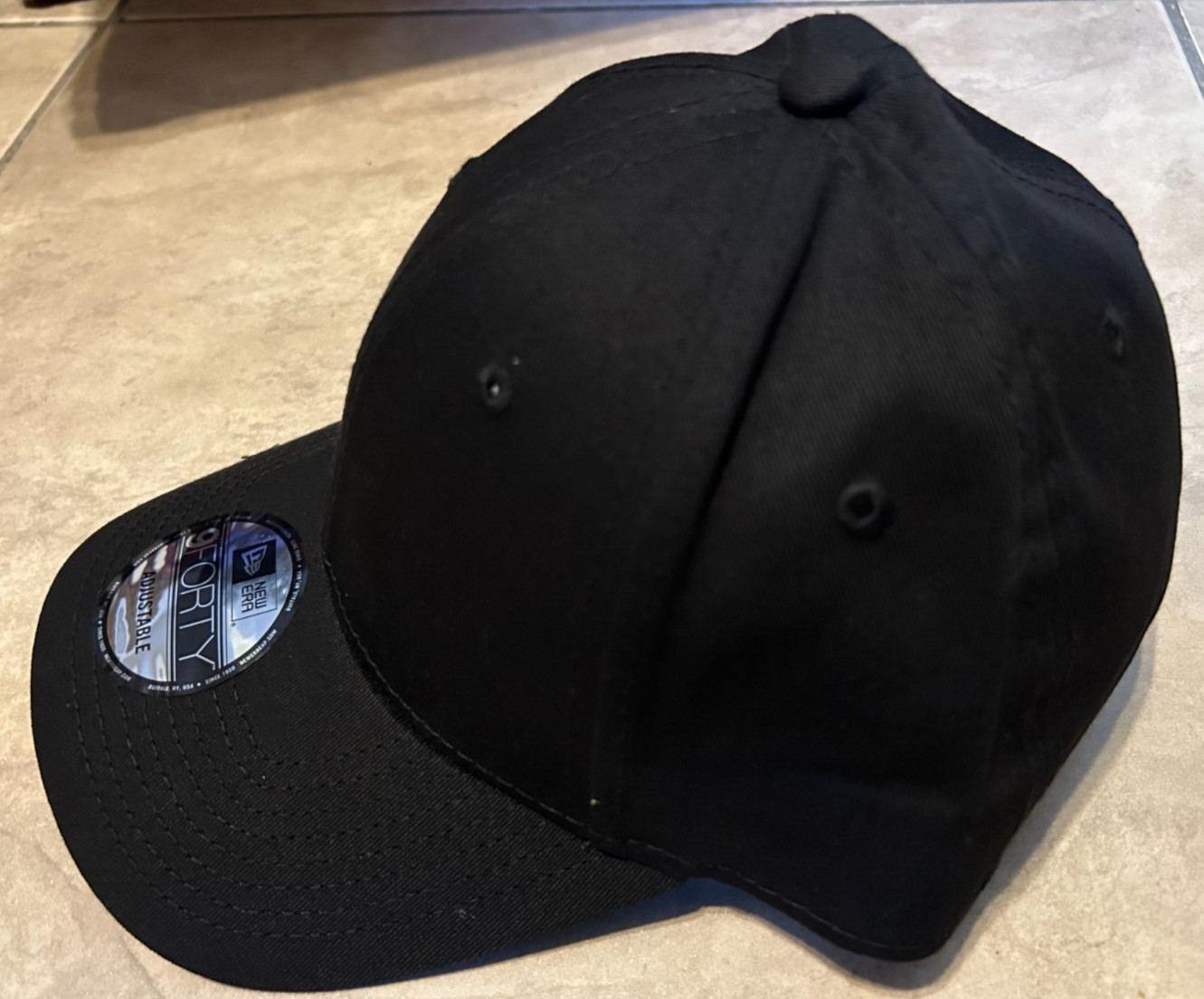 New Era 9forty Plain Blank Golf Hat Cap Adjustable Strap back Black One Size NEW