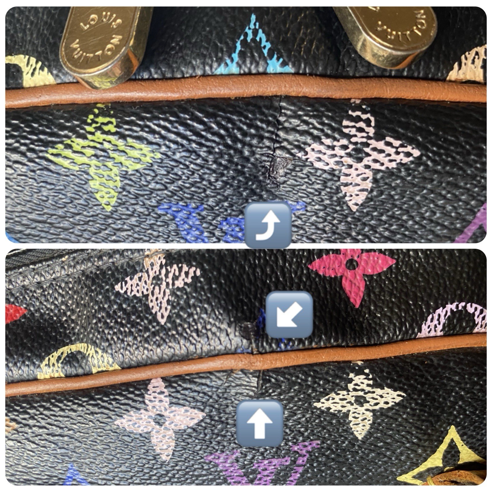 🍒ICONIC BAG LOUIS VUITTON TROUVILLE TAKASHI MURAKAMI MULTICOLOR BLACK AUTH 🍓