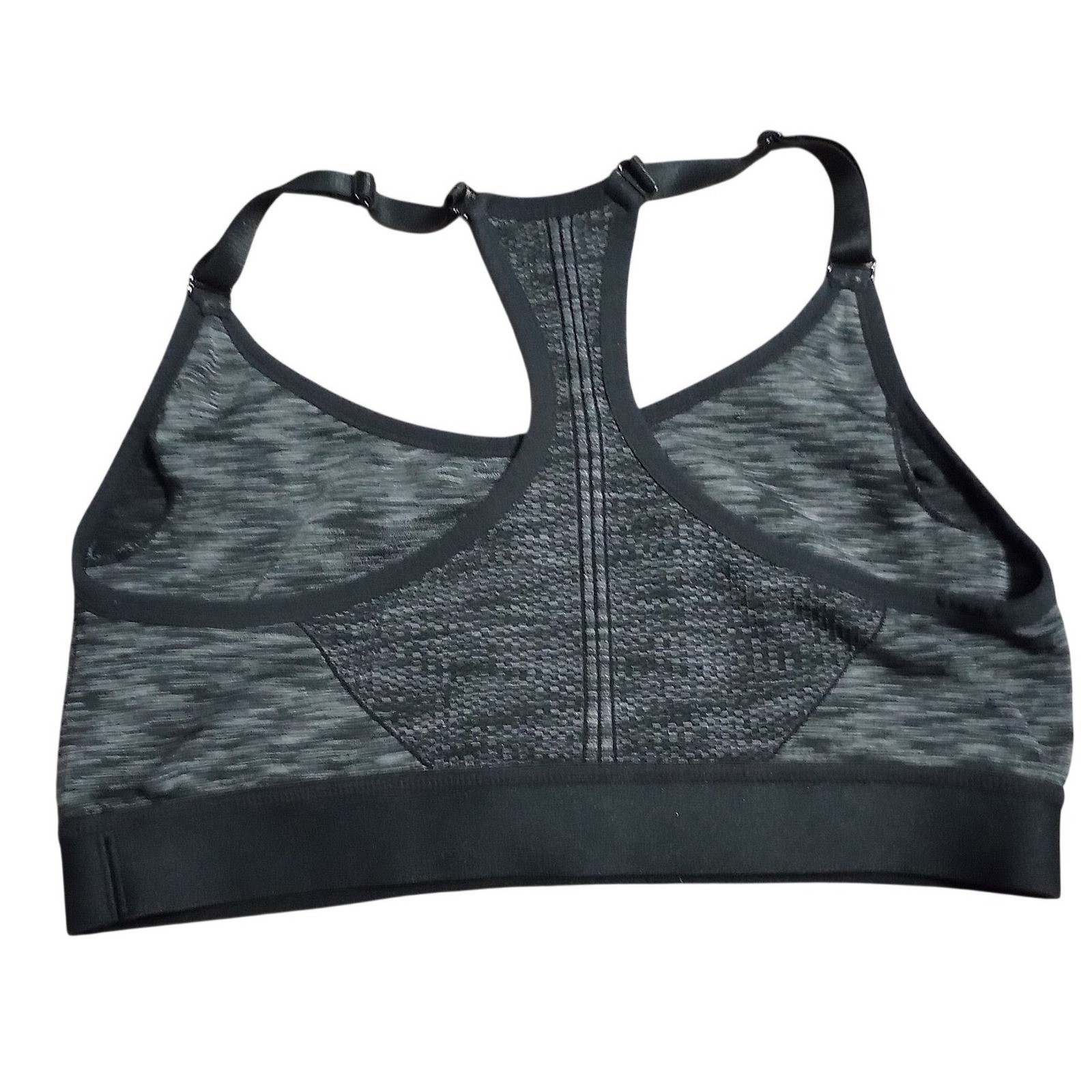 Avia Womens XL Black Gray Space Racerback Sports Bra RA271167 Adjustable Straps