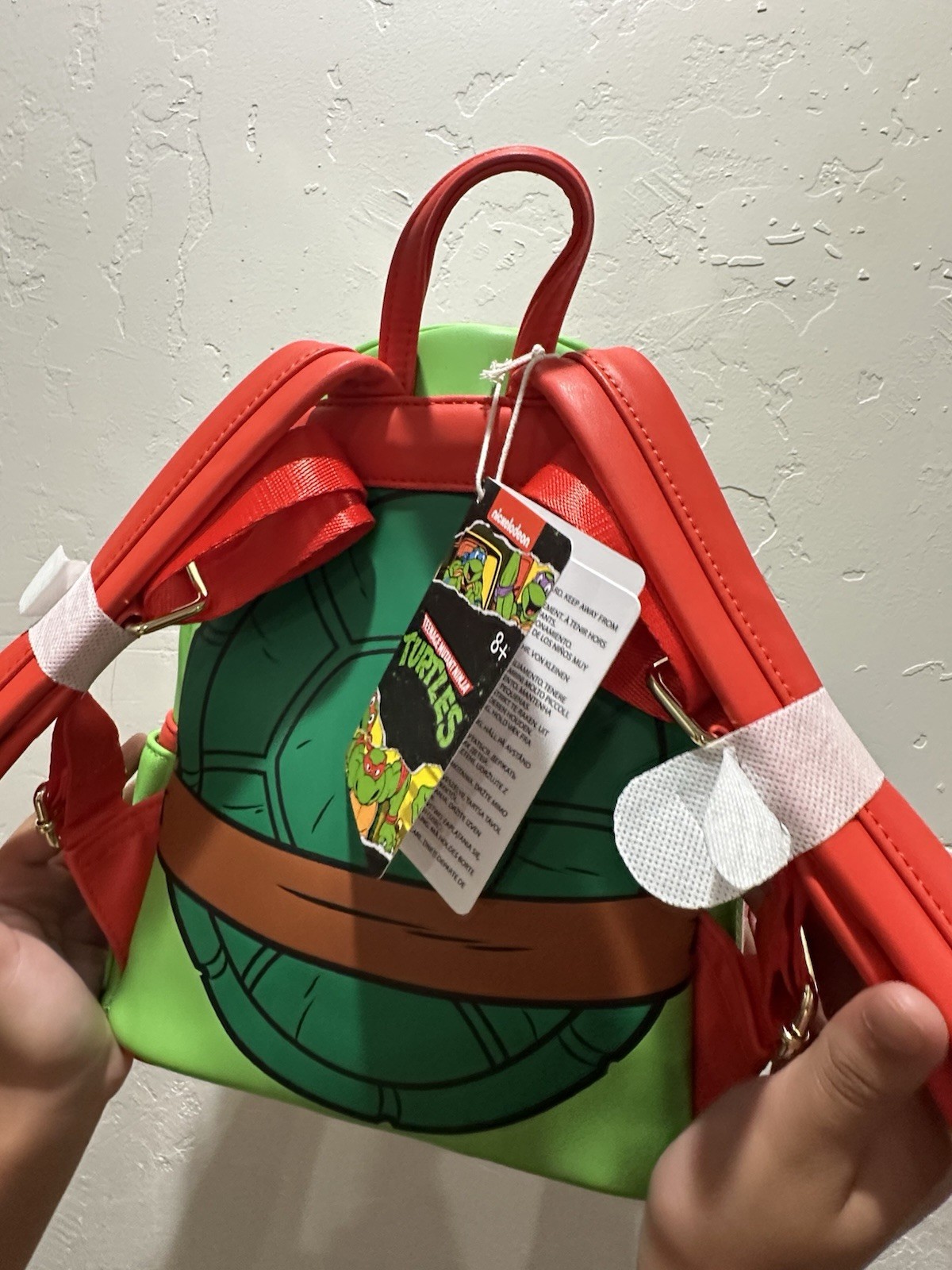 Nickelodeon TMNT Raphael Mini Backpack Loungefly Faux Leather Zip Graphic Print