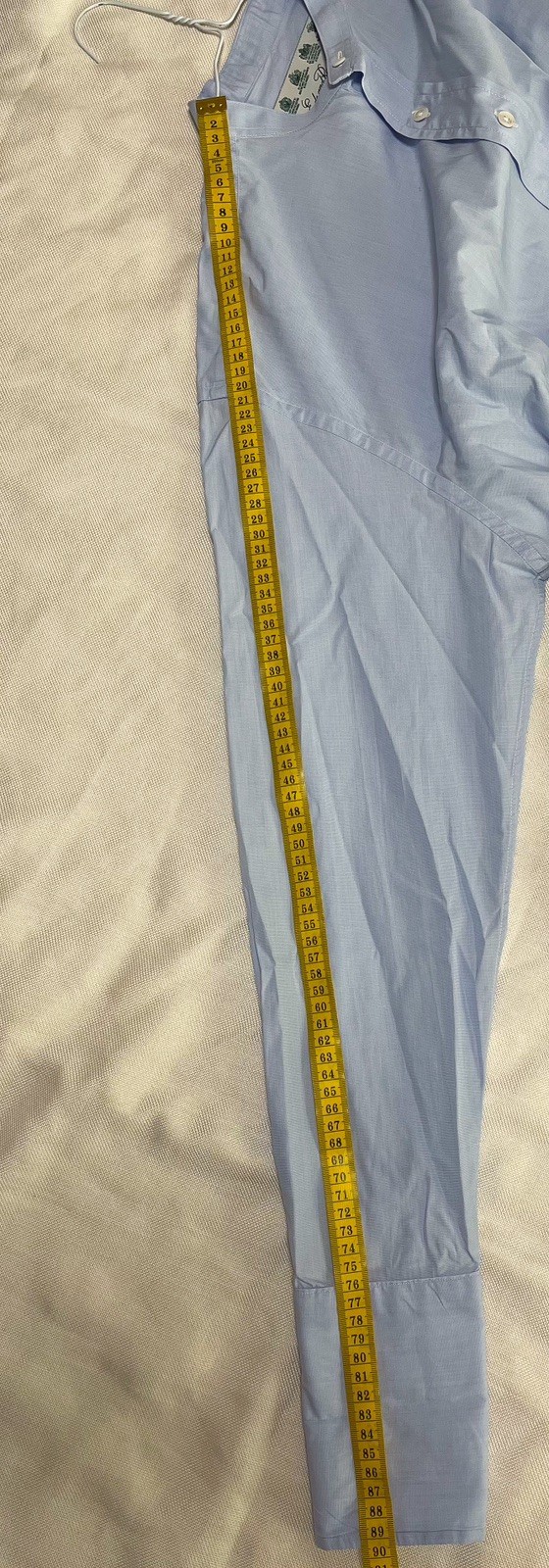 Ede & Ravenscroft Grandad Collar Shirt 15.5 39 Light Blue Cotton Royal Warrants