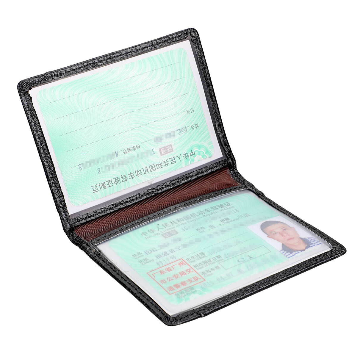 8 Card Slots+2 ID Windows Slim Credit Card Holder Bi-fold Cowhide Leather Wallet