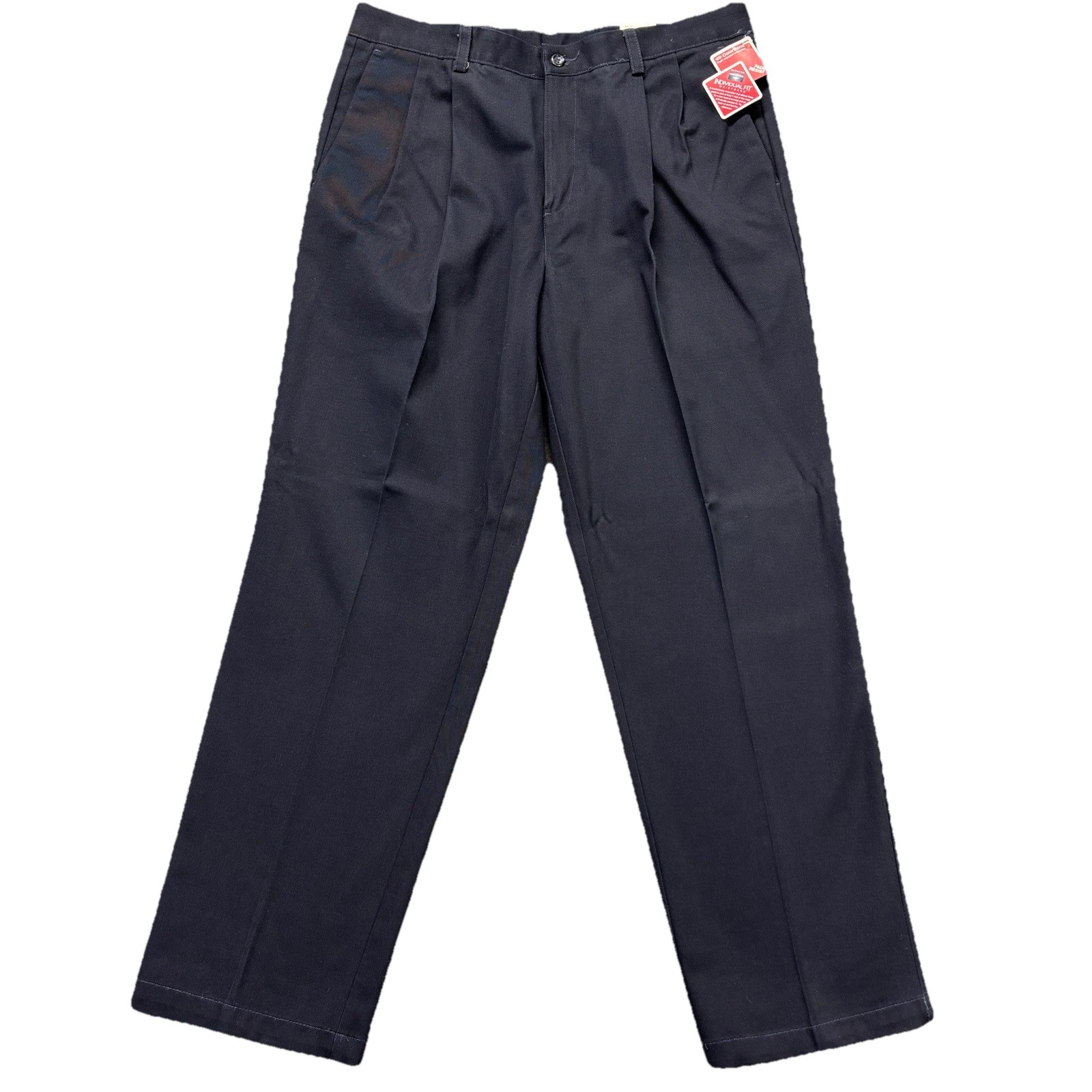 Dockers Original Khaki Pants Mens 34×30 Blue Classic Fit Pleated No Wrinkles NEW