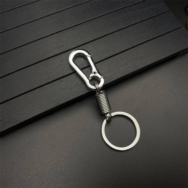 Spring Metal Car Key Ring Waist Hanging Buckle Men and Women Key Pendants