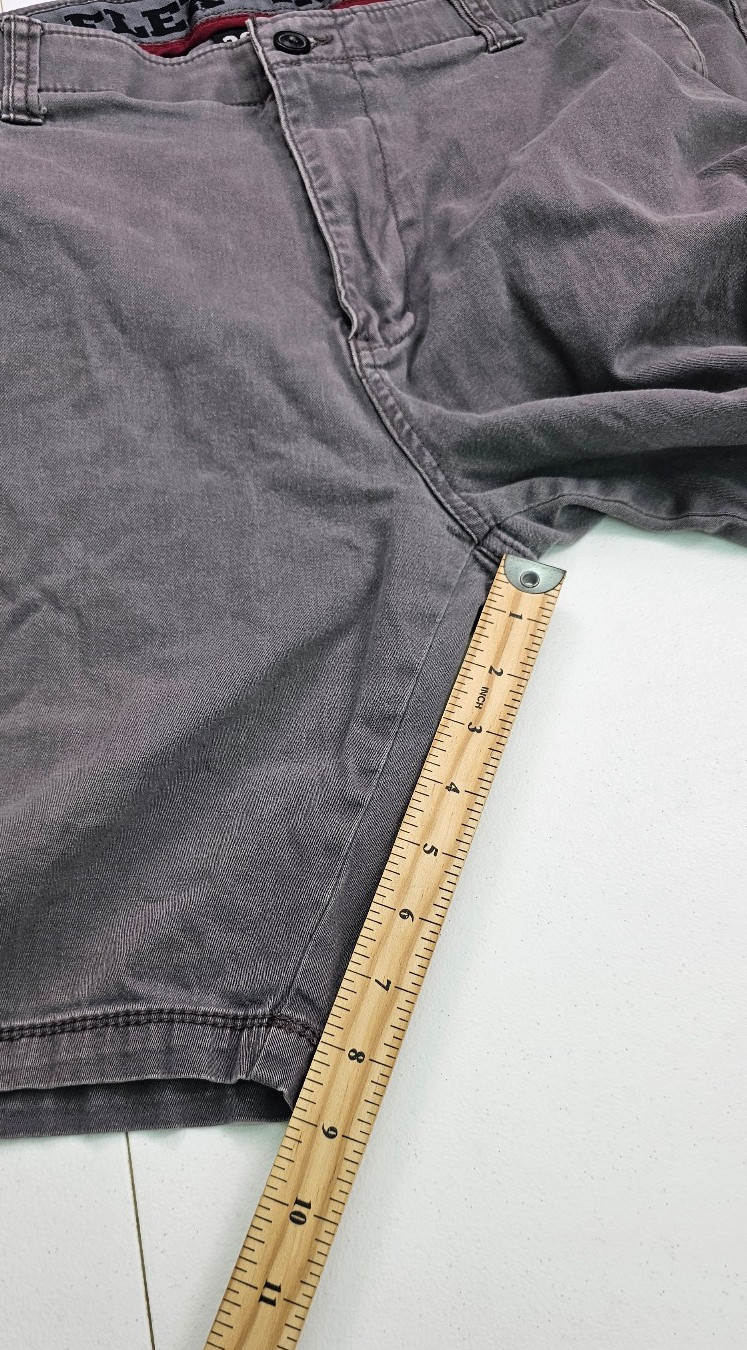 Iron Co Mens Shorts 38 Grey Flex Waistband Comfort Stretch Flat Front 1435250S