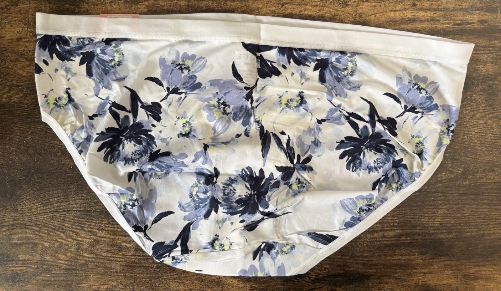 Size 14/16 Lane Bryant Cacique No Show Hipster Nylon Panty Navy Blue Pink Flower