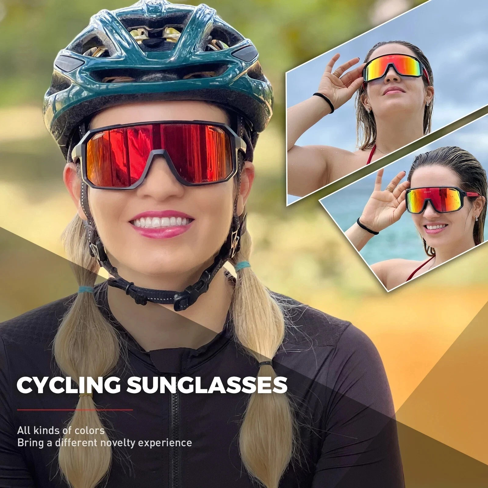Cycling Sports Sunglasses UV400 MTB Bicycle Riding Outdoor Wrap Glasses Unisex