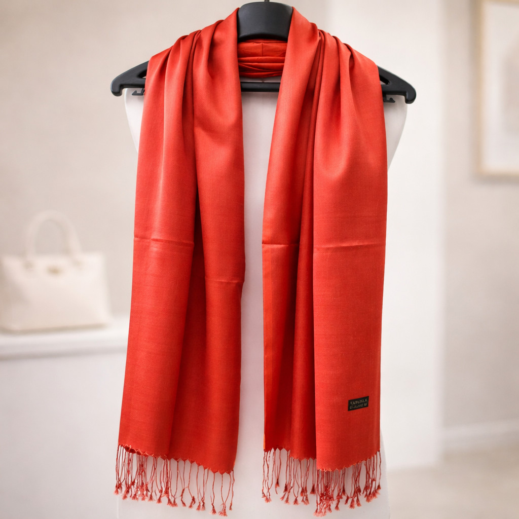 Women’s 100% Silk Solid Long Rectangular Scarf Shawl Wrap Stole Elegant