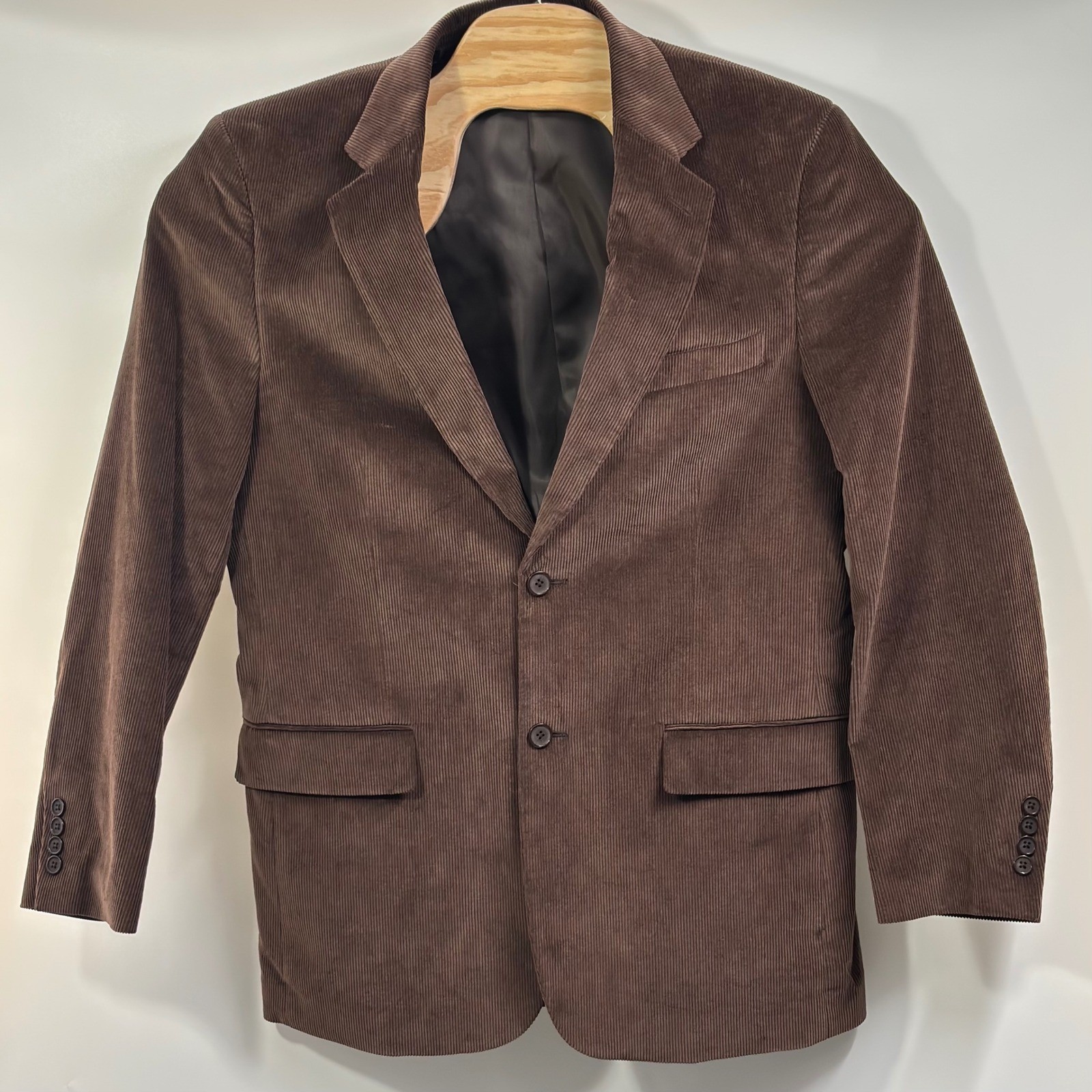 Saddlebred 40R Brown Corduroy Sport Coat Blazer 2 Button 100% Cotton