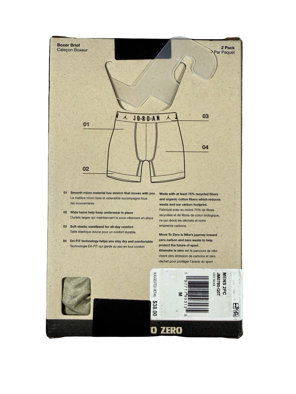 NWT. Jordan. 2 Pack. Flight Micro Boxer Briefs. Black. MRSP. $38.00