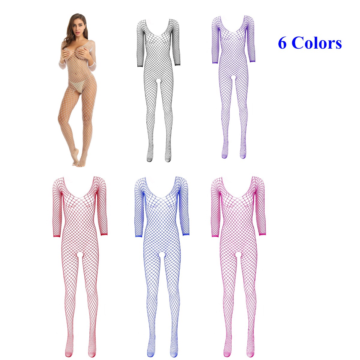 Women Bodysuit Sexy-Lingerie Fishnet Body-Stocking Babydoll Sleepwear Nightwear