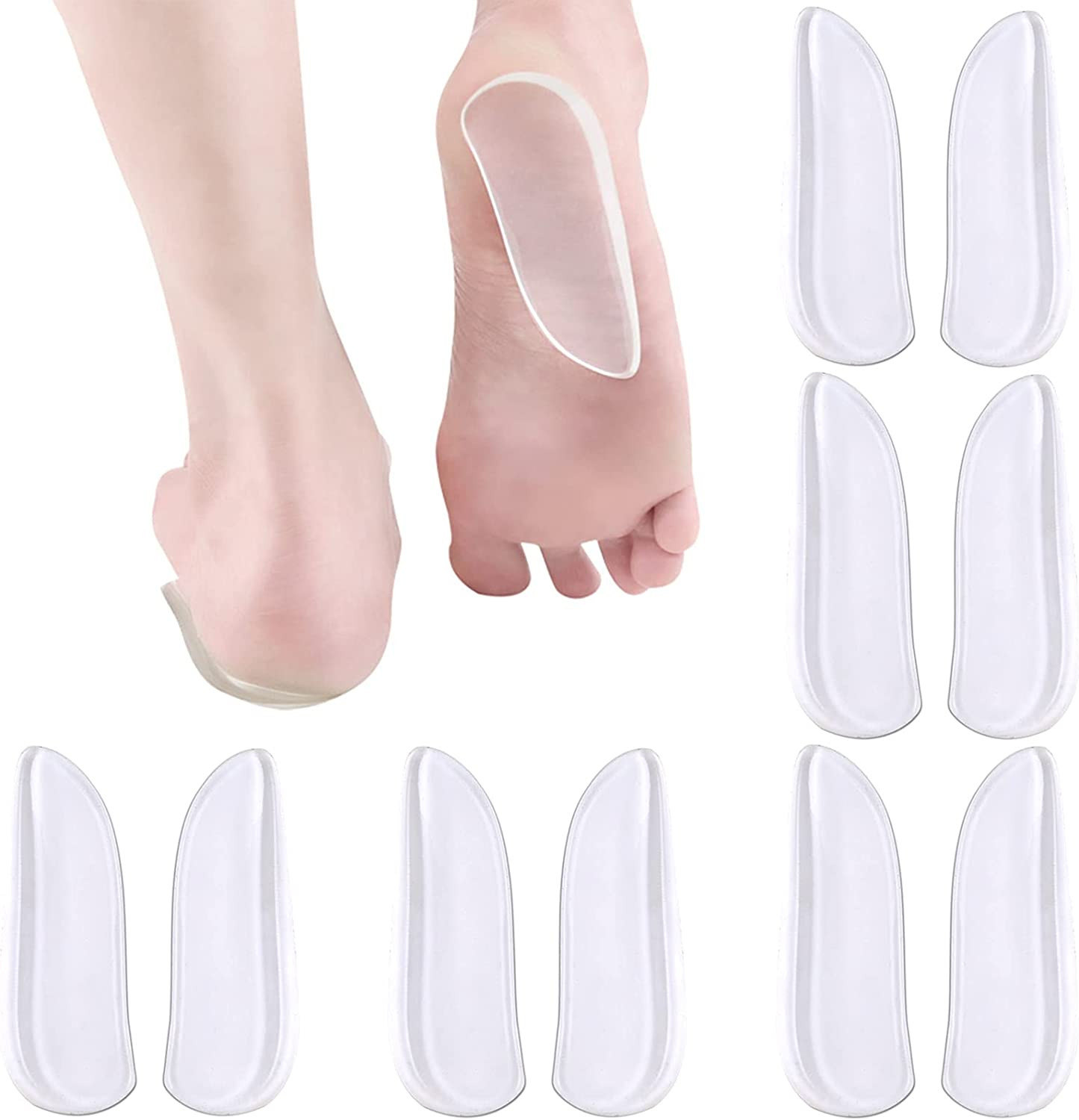 5 Pairs Medial & Lateral Heel Wedge Silicone Insoles – Corrective Adhesive Shoe