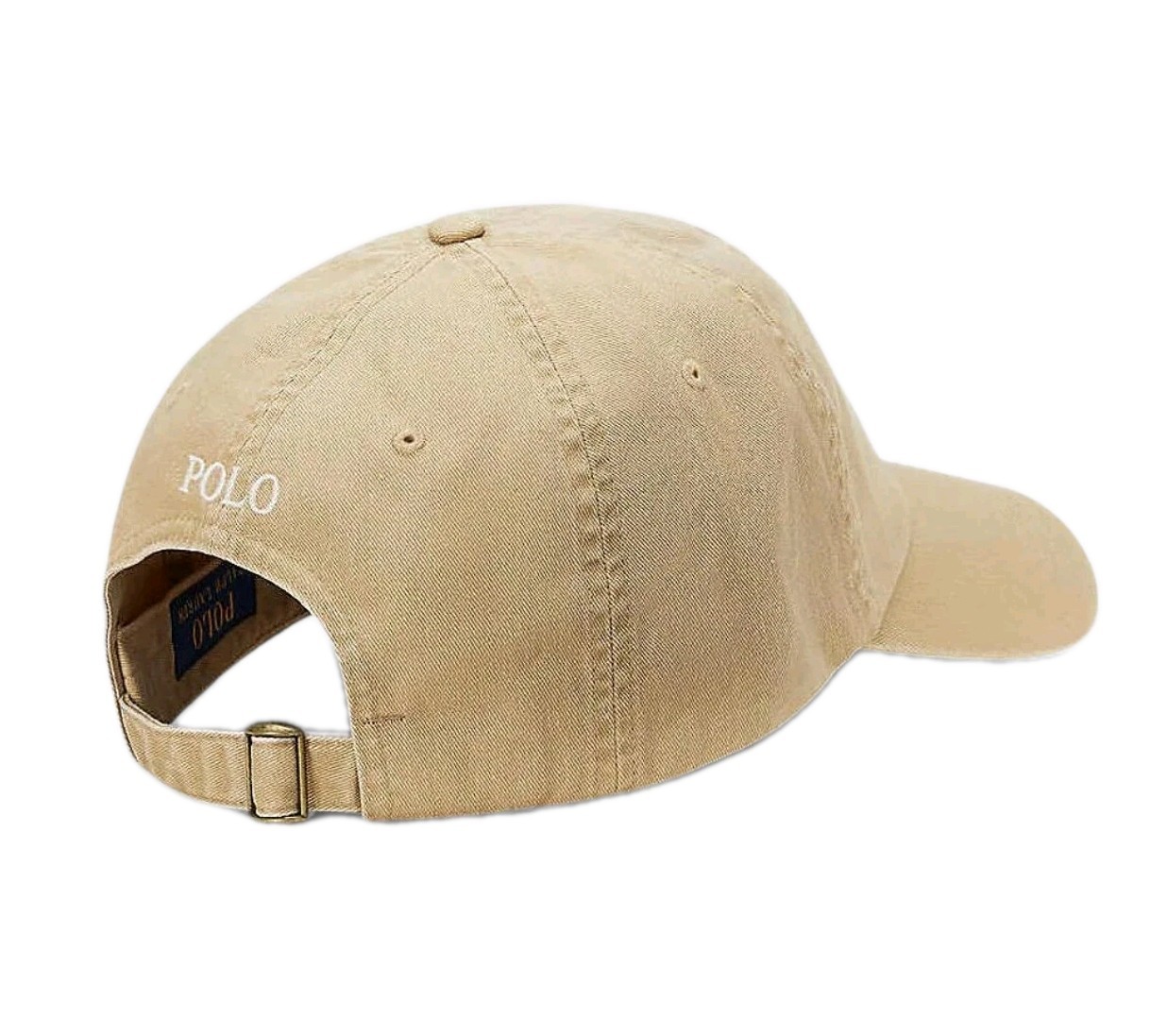 Polo Ralph Lauren Men’s One Size Cotton Chino Adjustable Ball Cap Beige White